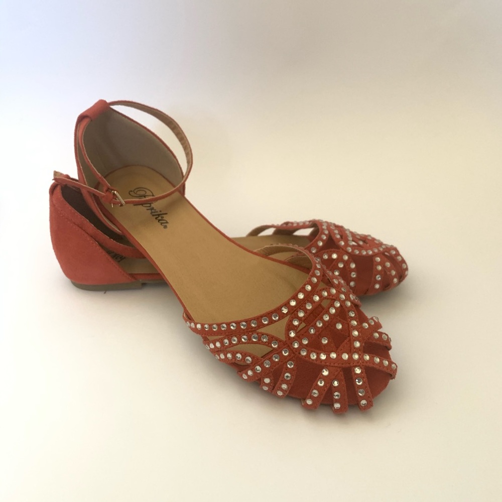 Ankle Strap Flats Sandals Size 7.5